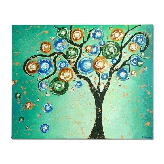Árbol de la vida pintura de acrílico sobre lienzo por hjmArtGallery