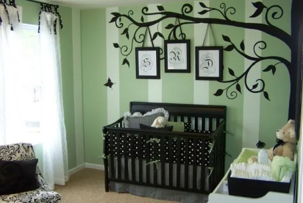 Idea para decorar una habitación infantil. Dibujar arboles en las ...