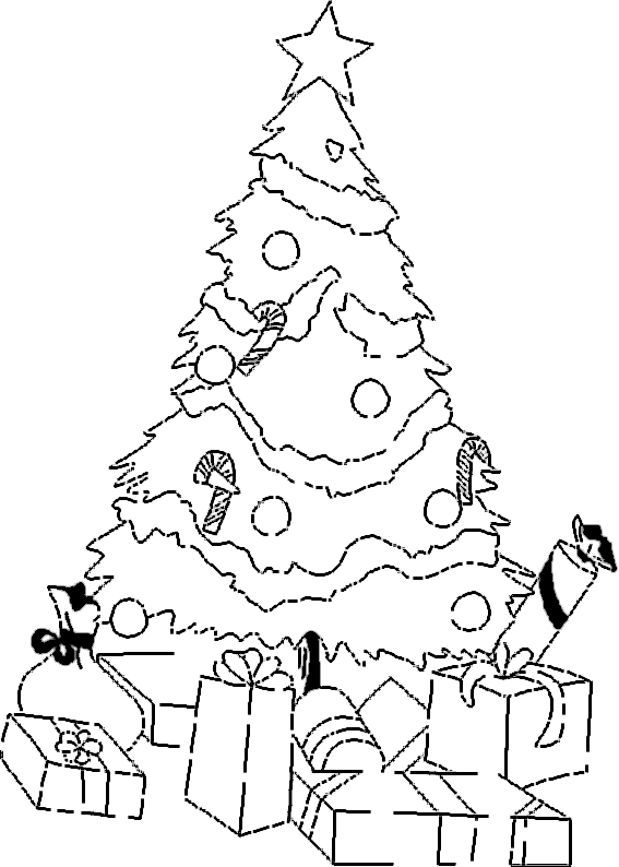 Dibujos para colorear de Abetos, arbol de navidad : Navidad de deseos