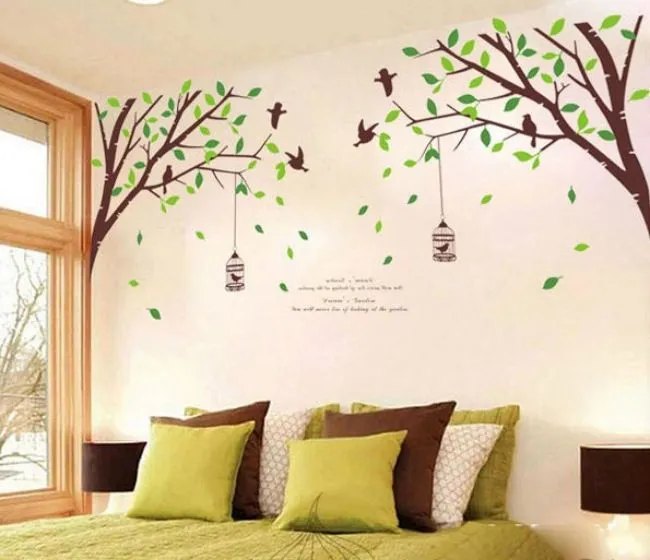 V verdes arboles pintados en paredes - Imagui