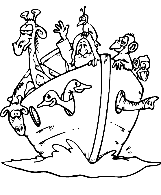 El Arca de Noé para colorear | Dibujos para Niños
