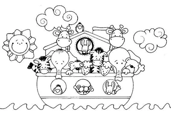 Dibujos Cristianos Para Colorear: Colorear Arca de Noé Infantil Dibujos Cristianos Para Colorear: Colorear Arca de Noé Infantil