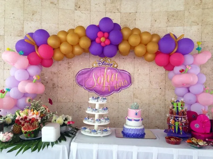 Arco de globos princesa Sofía | Balloons arch decorations | Pinterest