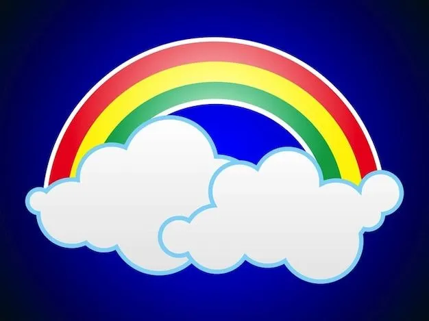 Arco iris de tres colores en las nubes | Descargar Vectores gratis