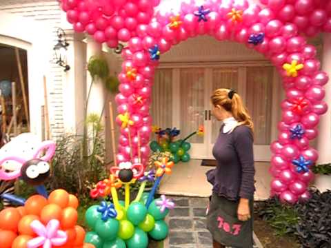 Decoración con globos para fiestas infantiles de Minnie Mouse - Imagui