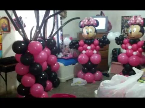Decoraciónes de Minnie bebé con globos - Imagui