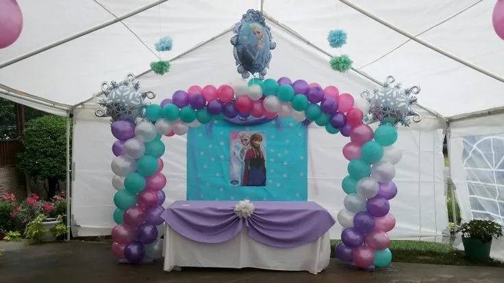 Arco de globos frozen theme | globos decoraciones | Pinterest ...