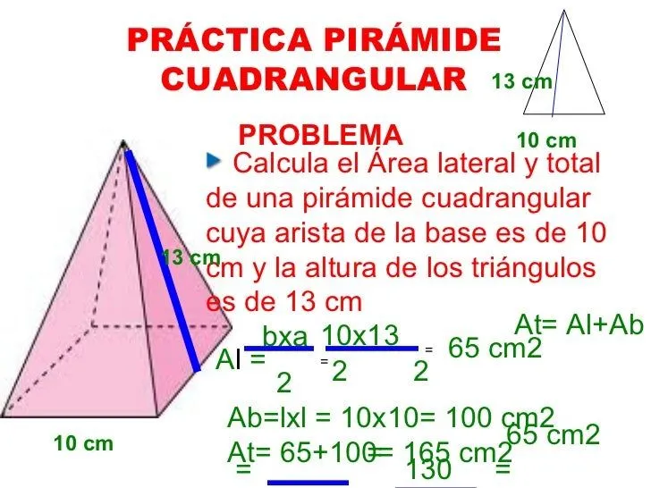 Area de una piramide cuadrangular - Imagui