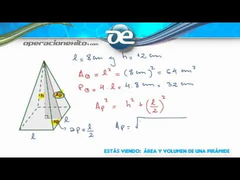 Área y volumen de una pirámide - Operacionexito.com - YouTube