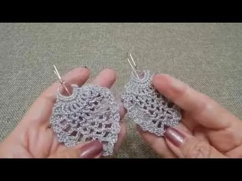 Aretes con Piñas Crochet - YouTube