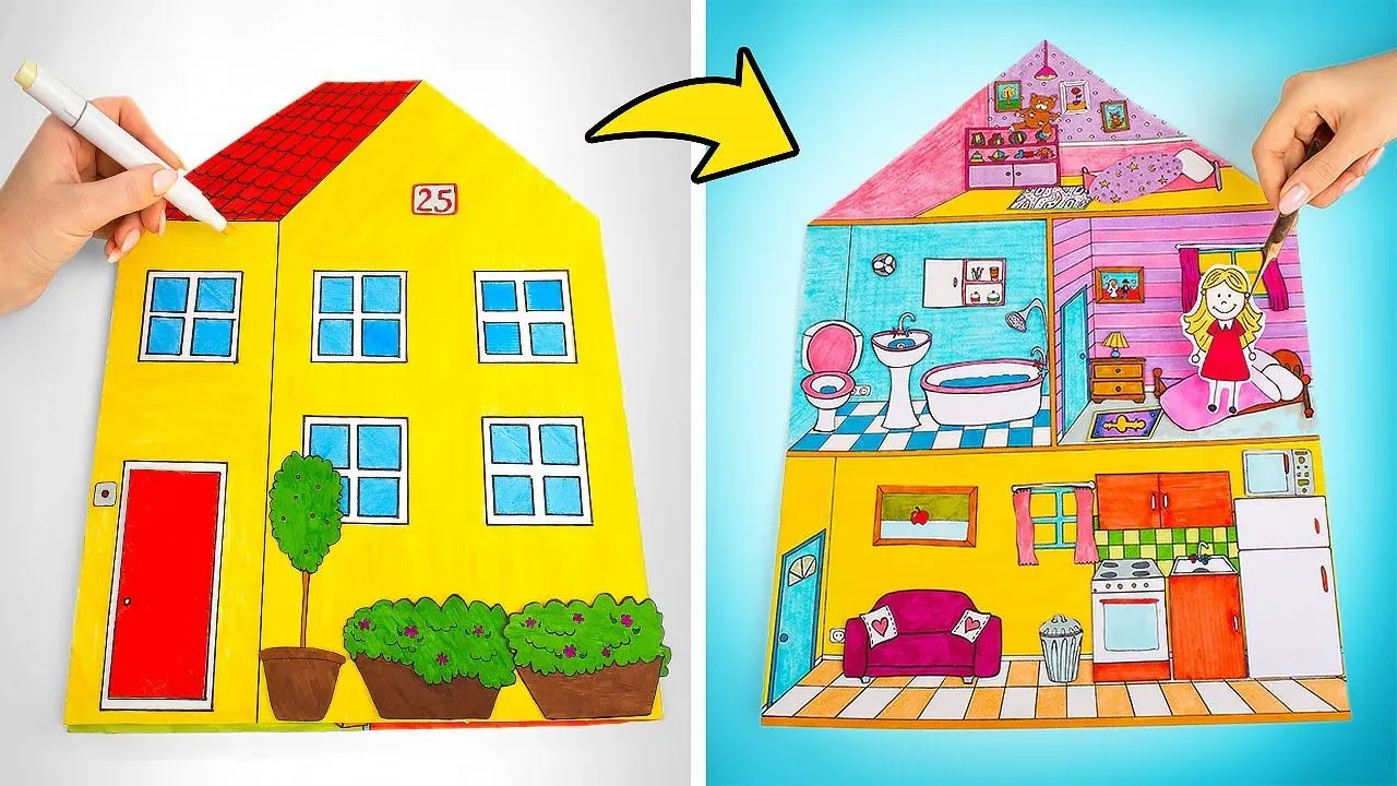Arreglando lo malo y haciendo nuevas casas de muñecas de papel - YouTube