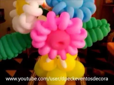 Arreglo de flores Margaritas hecho con globos - globoflexia - YouTube