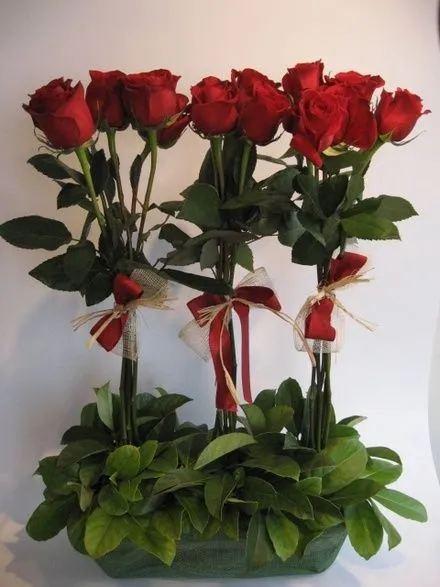 ARREGLO JACQUELINE (Código A015) Consta de rosas rojas amarradas ...