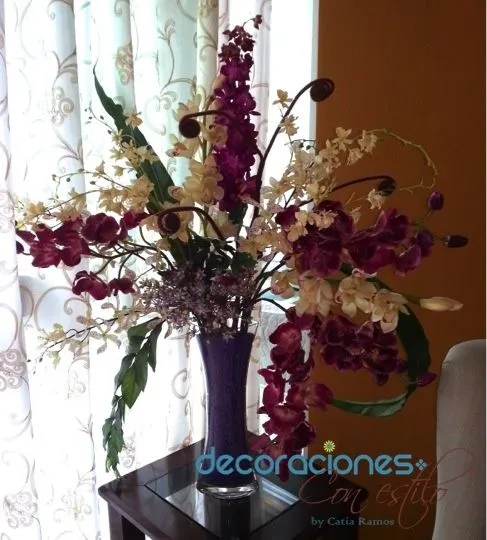Arreglo con orquídeas artificiales | Flores (Naturales y ...