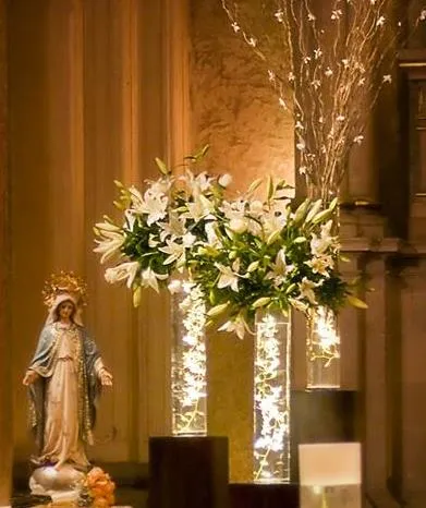 Centros de mesa para boda: Arreglos florales con luz para decorar ...