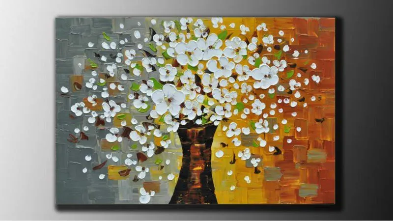 Arte abstracto del paisaje pinturas al óleo de los árboles de alta ...
