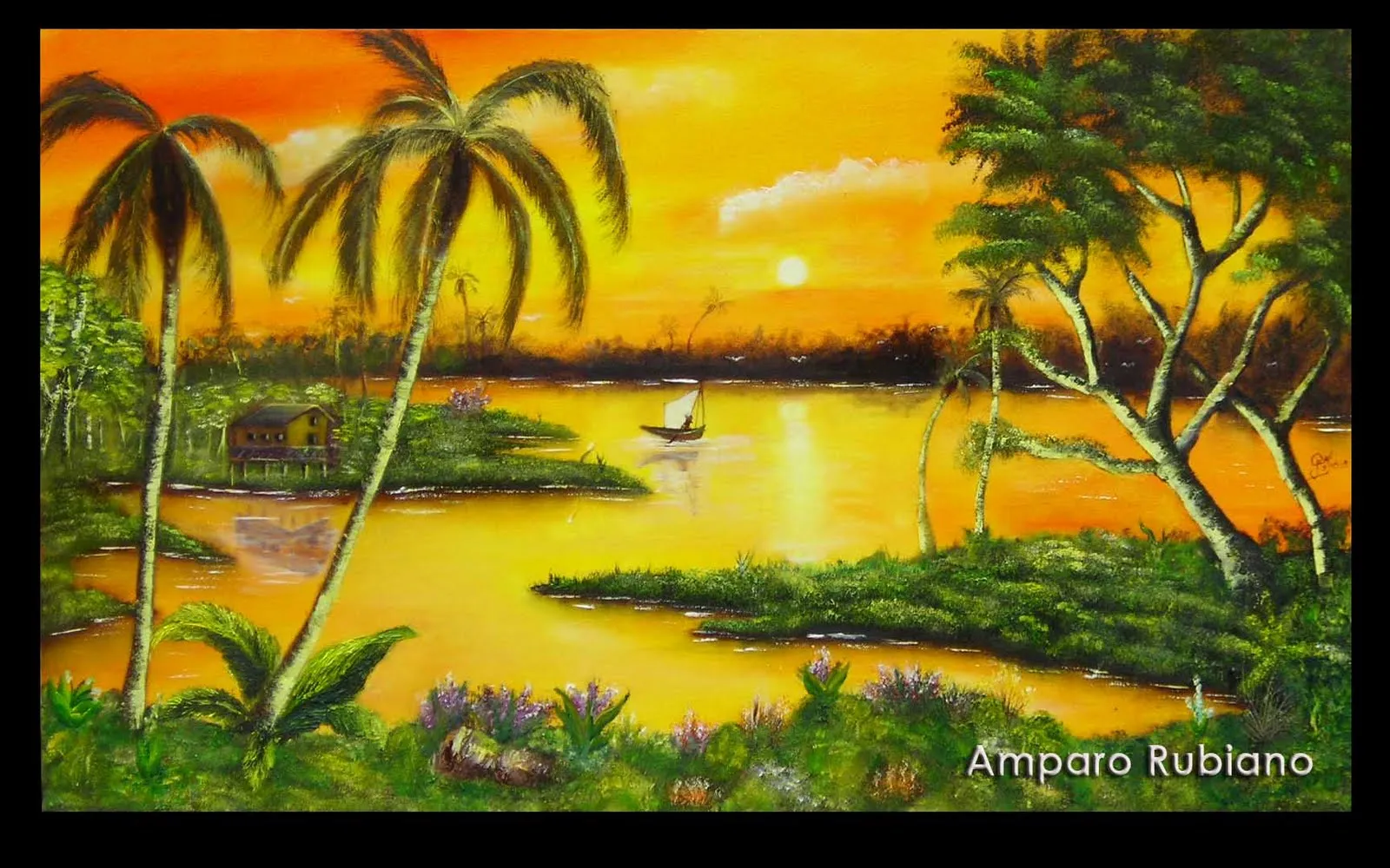 Arte Amparo: Paisaje Atardecer Arte Amparo: Paisaje Atardecer