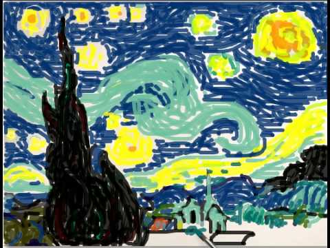 Arte digital sobre Noche Estrellada de Van Gogh - YouTube
