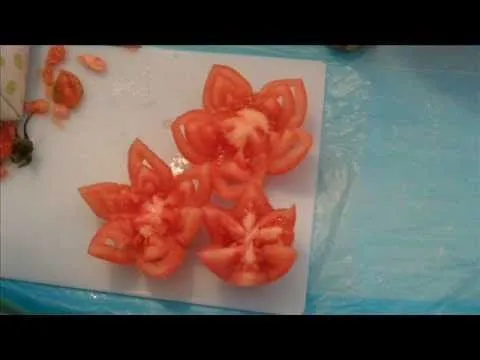 Arte floral con frutas y hortalizas TOMATES - YouTube