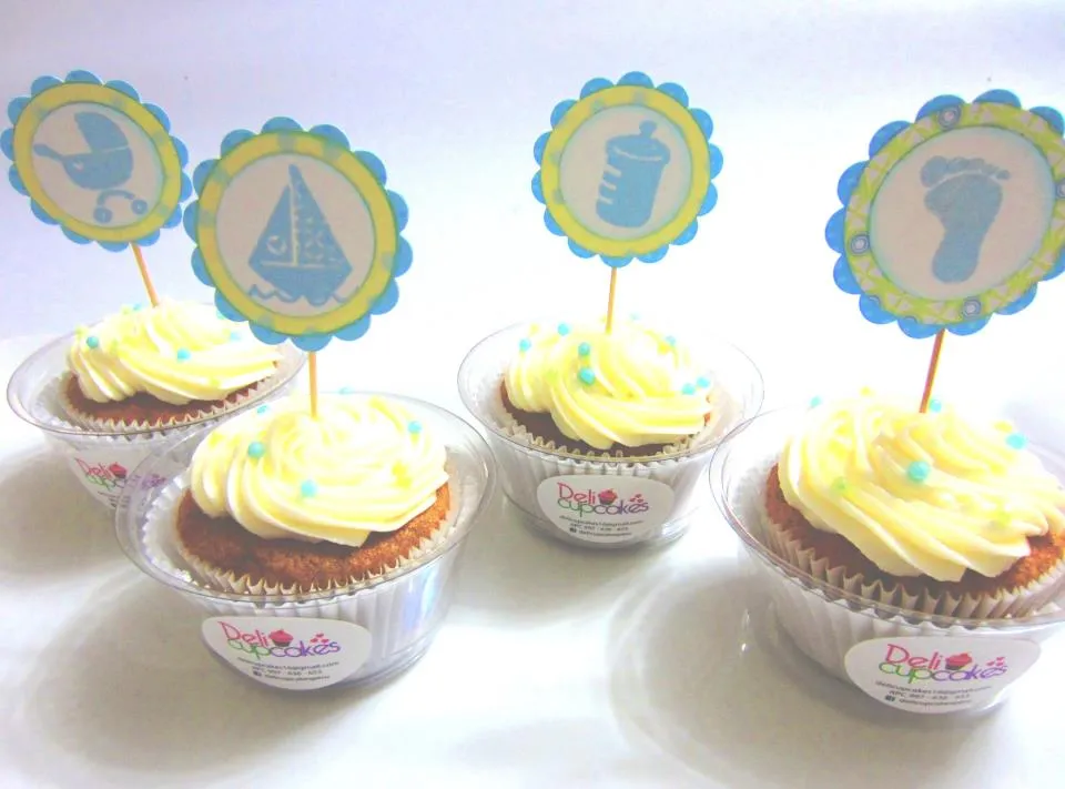 ARTE KRUSAY : Cupcake Toppers para Baby Shower Niño