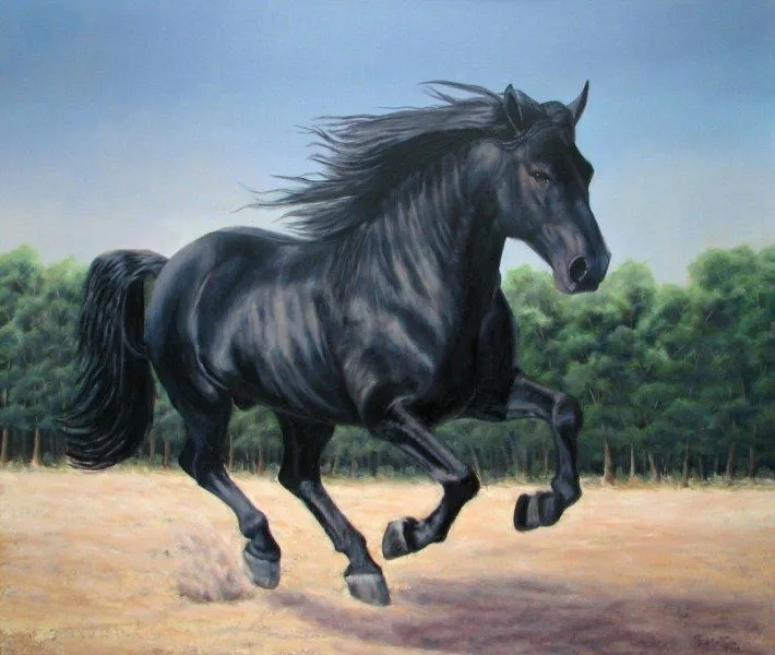 Arte Pinturas al Óleo: Realismo: Cuadros caballos óleo