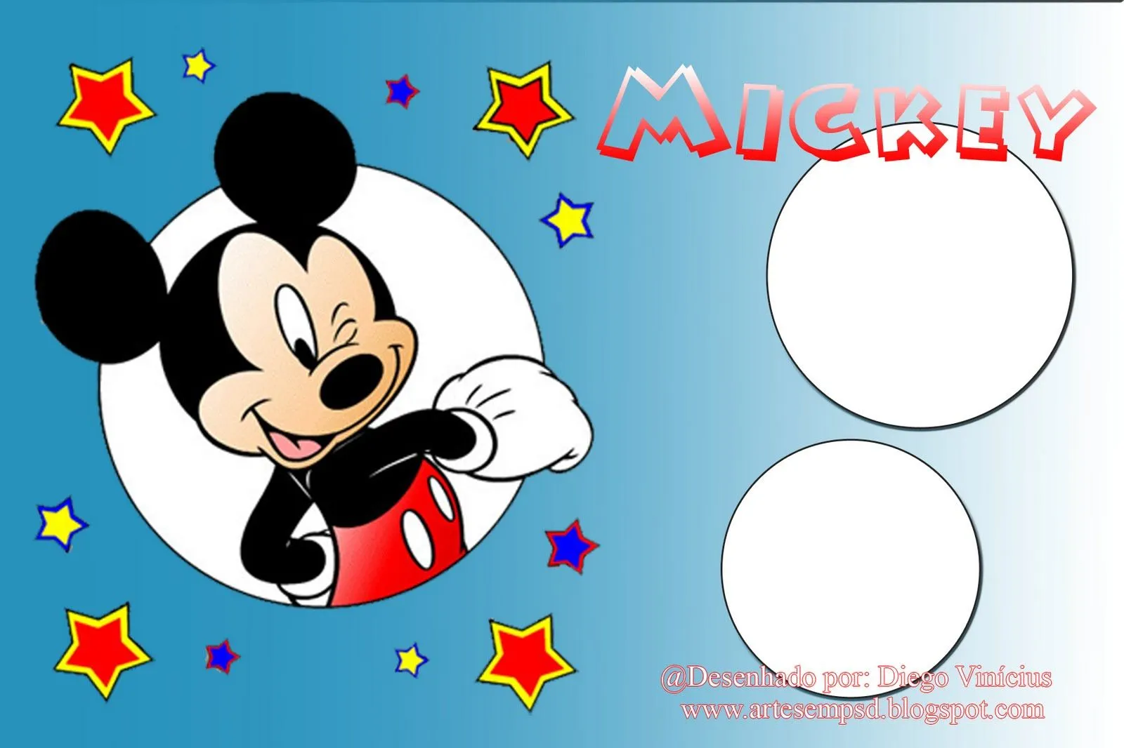 Artes em psd: 03 Molduras do Mickey Mouse em PNG