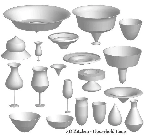 Articoli da cucina 3D vettoriali gratis, File vettoriali - 365PSD.com