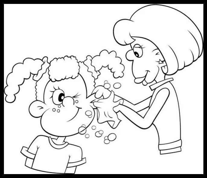 Dibujos infantiles para colorear sobre habitos de higiene - Imagui