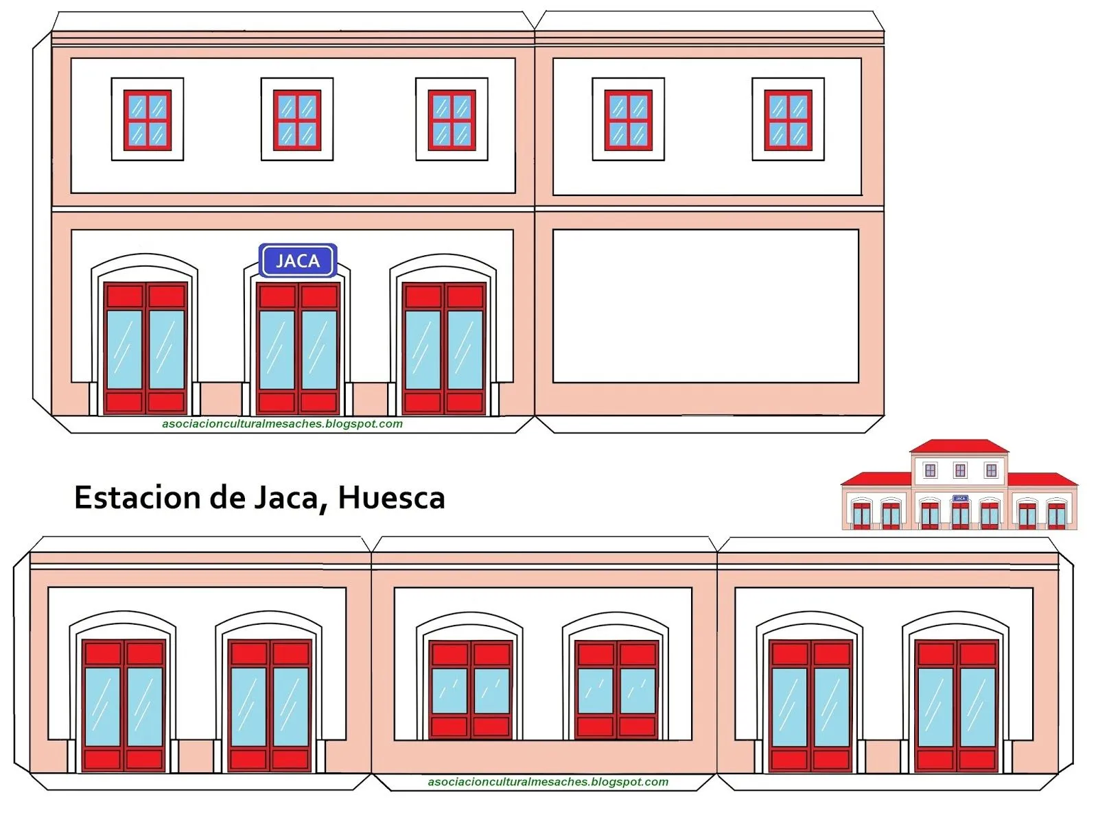 Asociacion Cultural Mesaches: Recortable: estación Jaca