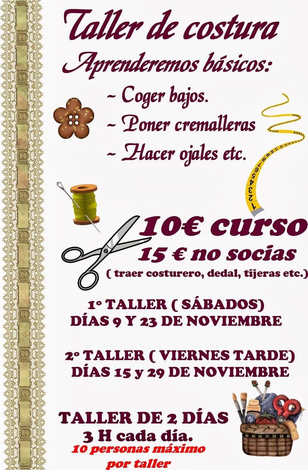 Asociación de Mujeres de la Puebla de Alfindén: TALLER DE COSTURA ... Asociación de Mujeres de la Puebla de Alfindén: TALLER DE COSTURA ...