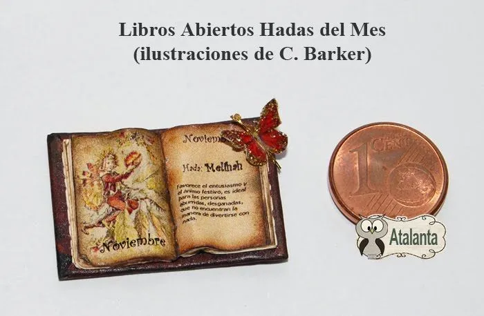 Atalanta Miniaturas: Libro abierto Hada y Mariposa