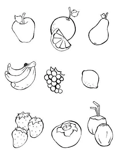 Frutas para pintar e imprimir - Imagui