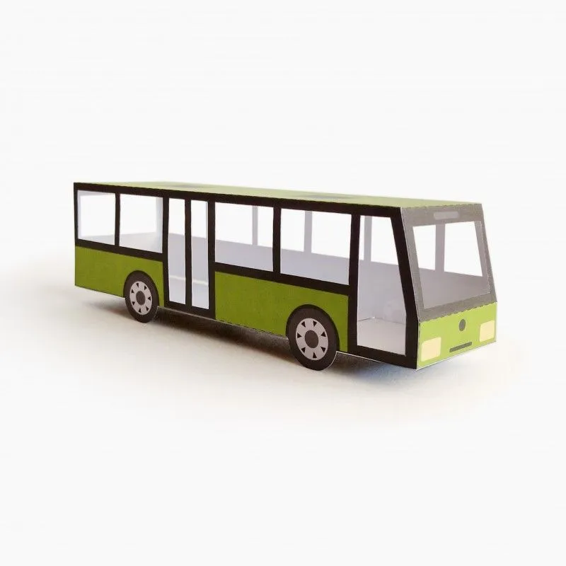 Autobús de la ciudad - Plantillas SVG para construir juguetes de papel con  Cricut