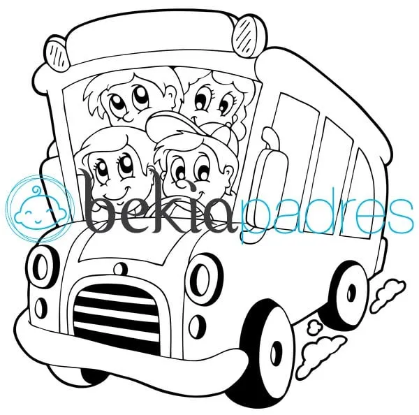 Autobús escolar: dibujo para colorear