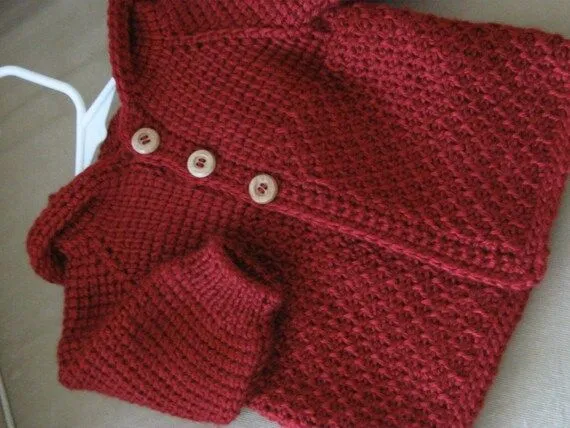 Autum rojo Crochet bebé niño suéter con por ForBabyCreations