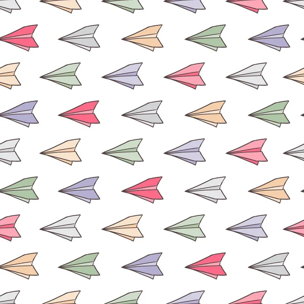 Aviones de papel de color. Ilustración de vector de patrones sin ...