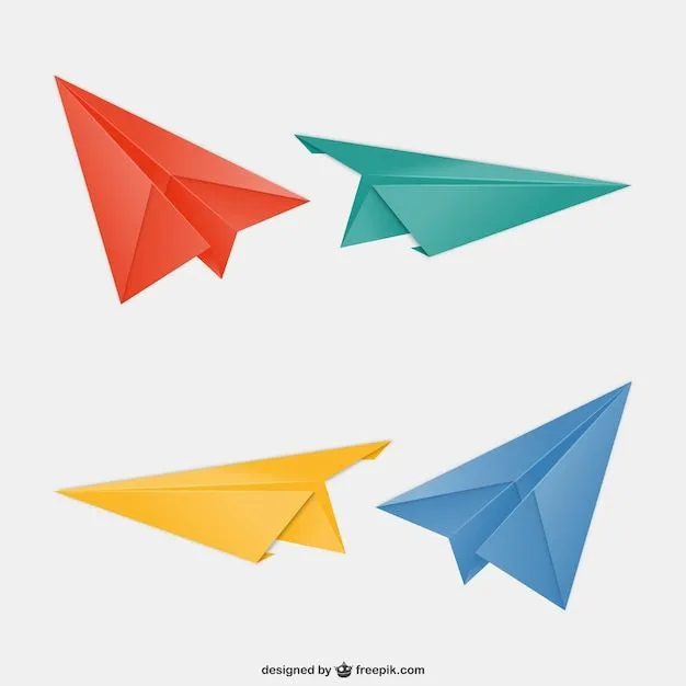 Aviones de papel de colores | Descargar Vectores gratis