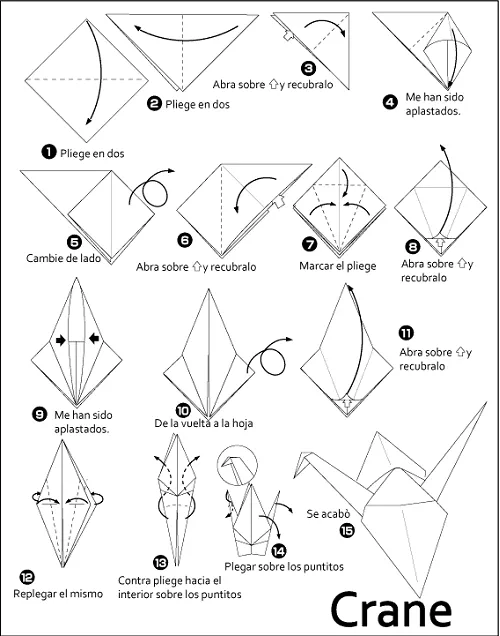 Como hacer la grulla en origami paso a paso - Imagui