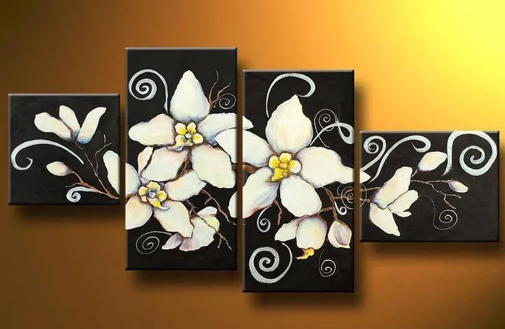 Oleo Tripticos de flores on Pinterest
