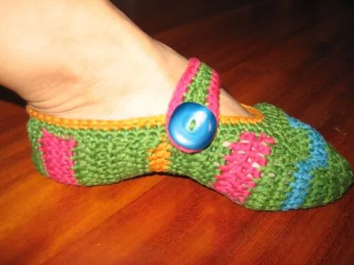 Como tejer una pantufla a crochet - Imagui