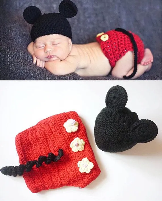 Baby Boy Newborn Crochet Mickey Mouse Outfit by dreammadestudio ...