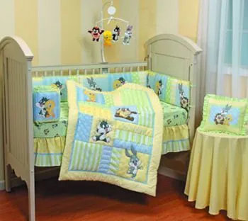 Baby Bugs Bunny and Baby Lola Bunny Looney Tunes Crib Bedding