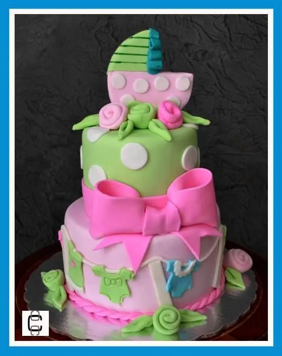 BABY CLOTH - BABY SHOWER FONDANT CAKE (Pastel para baby shower ...