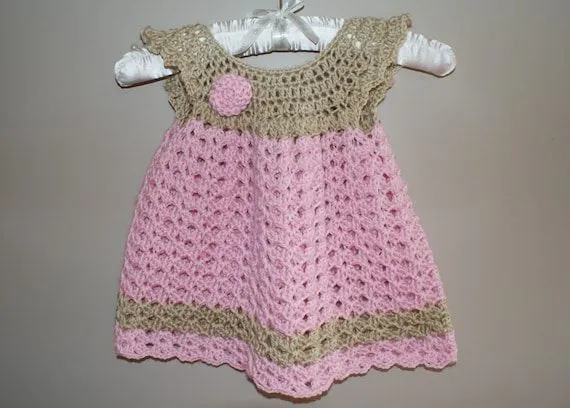 Baby Dress Pinafore Crochet Newborn Dress Infant by lanacooper