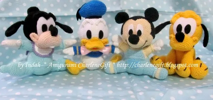 Baby Goofy, Donald, Mickey and Pluto amigurumi by Indah ...