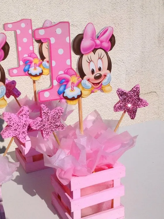 Baby Minnie Mouse Centerpiece for 1st Birthday