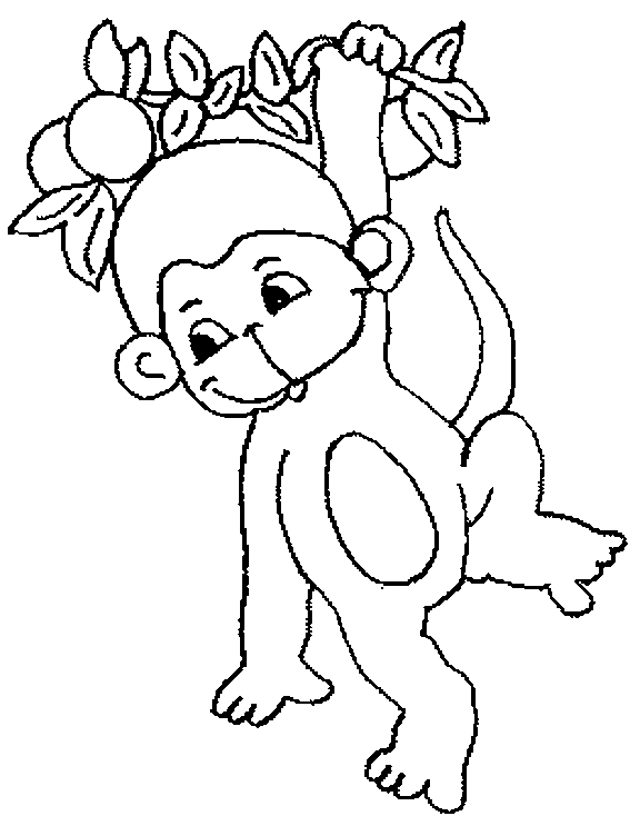 Baby Monkey Coloring Pages | Cute Baby Monkey Coloring Pages | Ben ...