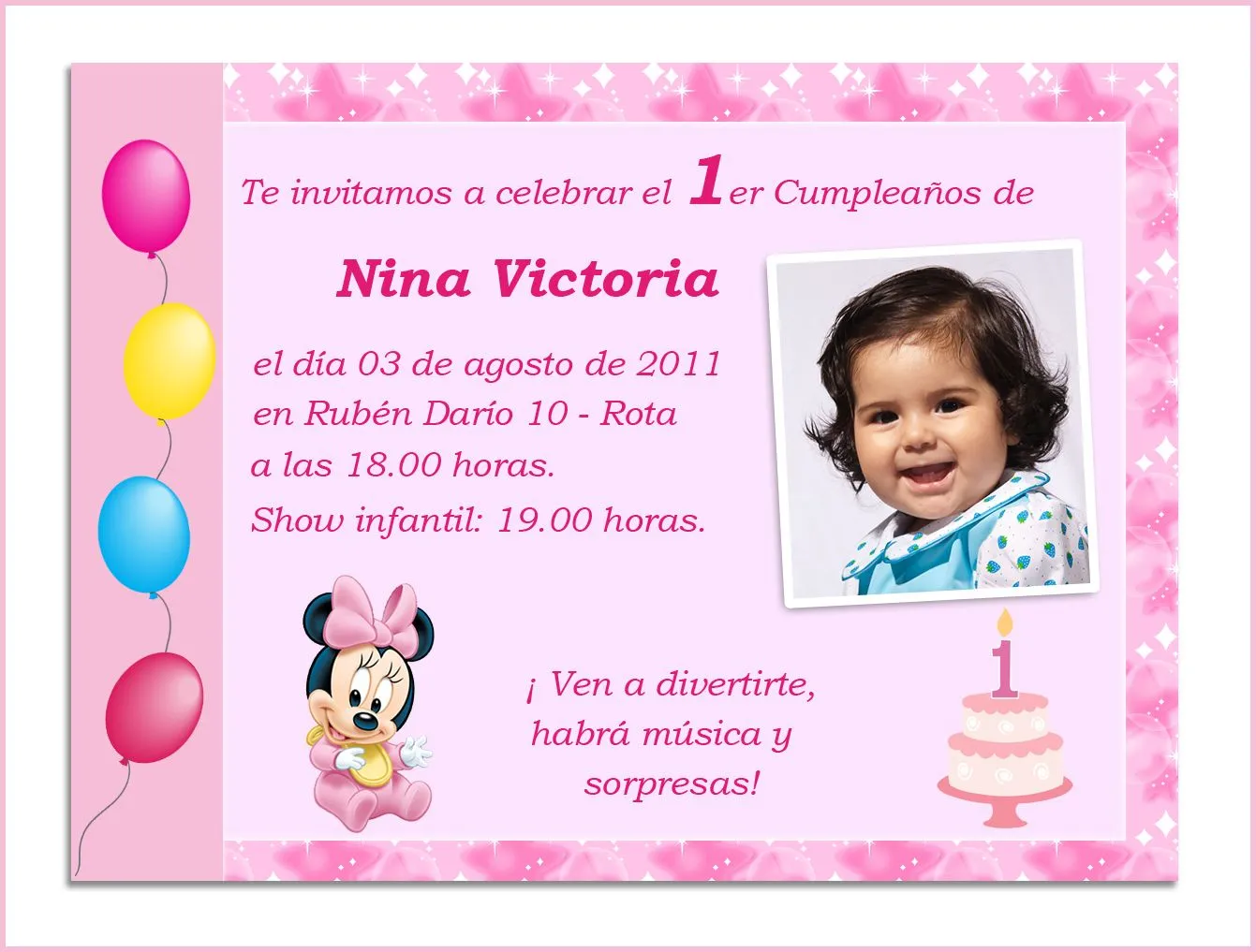 Baby Nina Fiestas: El Primer añito de Nina!!!! fiesta Minnie bebe.
