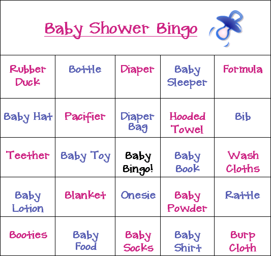 Baby Shower: Baby Shower bingo