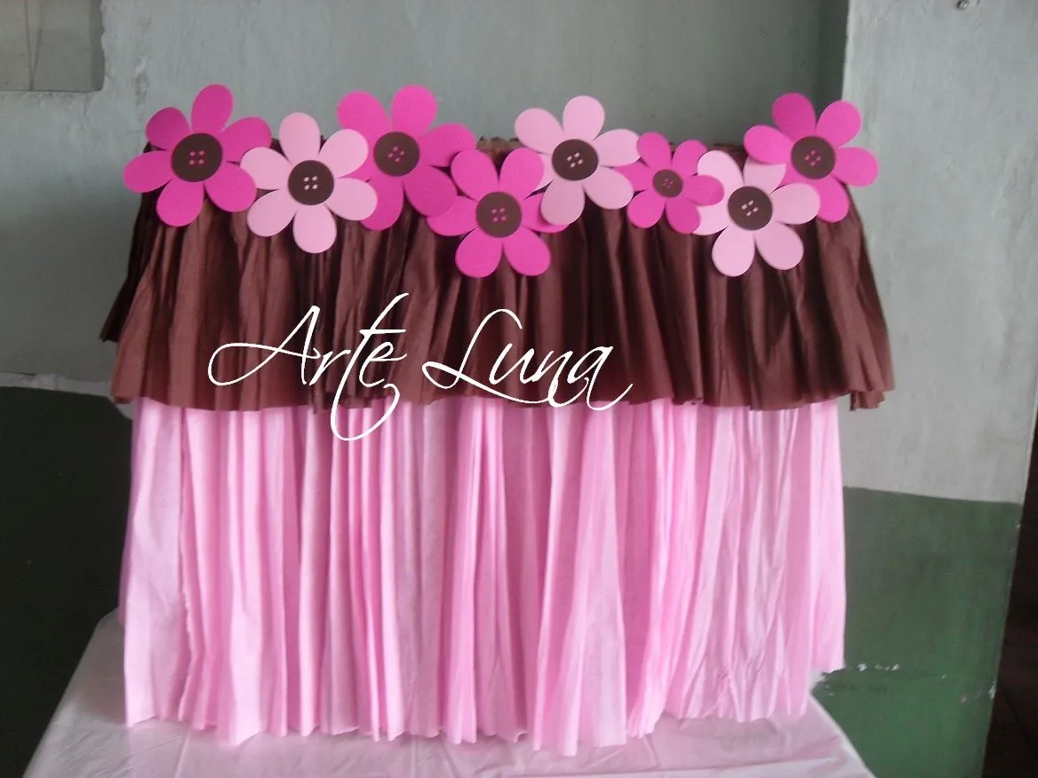 ARTE LUNA: DECORACION BABY SHOWER EN ROSA Y CAFE